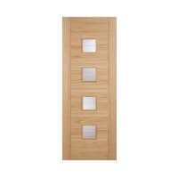 Vancouver 4 Light Small Prefinished Oak Door 826 x 2040mm