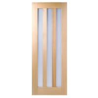 Utah 3 Light Prefinished Oak Door 762 x 1981mm