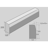 Marshalls Half Battered Straight Kerb 914 x 125 x 150mm Grey