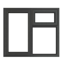 PVC-U LH Side Hung Top Opener Window 1190 x 965 mm Grey/White