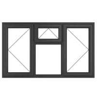 PVC-U L&RH Side Hung Top Opener 1770 x 1115 mm Grey/White