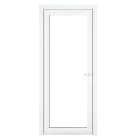 PVC-U Single Door Clear Glazed Left Hand 840 x 2090 mm White