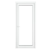 PVC-U Single Door Clear Glazed Right Hand 890 x 2090 mm White