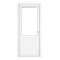 PVC-U Single Door 1 Panel Clear Glazed Left Hand 840 x 2090 mm White