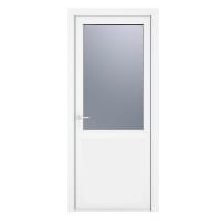PVC-U Single Door 1 Panel Obscure Glazed Right Hand 840 x 2090 mm White