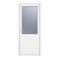 PVC-U Single Door 1 Panel Obscure Glazed Right Hand 890 x 2090 mm White