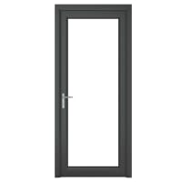 PVC-U Single Door Clear Glazed Right Hand 890 x 2090 mm Grey/White