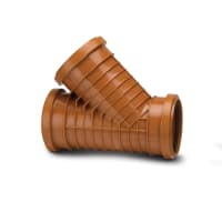 Polypipe Polyrib 45° Triple Socket Equal Junction 110mm Terracotta