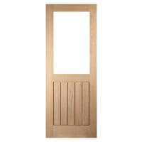 JEWSON FSC Oak Cottage 1 Panel Clear Glazed door 762 x 1981mm