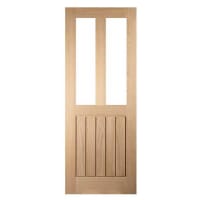 JEWSON FSC Oak Cottage 2 Panel Clear Glazed door 762 x 1981mm