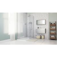 Showerwall Fin Proclick Shower Wall Panel 2440 x 600mm Grey Terrazzo