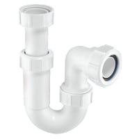 McAlpine Adjustable Inlet Tubular Swivel P Trap 40mm White