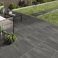 Terralis Dallas Outdoor Porcelain Tiles Anthracite 600x600x20mm