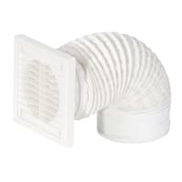 Airflow 100mm x 3m Flexible Duct Kit with a Square White Grille