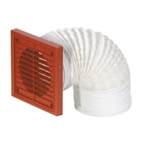 Airflow 100mm x 3m Flexible Duct Kit with a Square Terracotta Grille