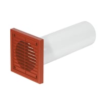 Airflow 100mm x 350mm Rigid Duct and Square Grill in Terracotta with Fixing Kit