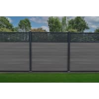 Piranha Bolt Down Composite Fence Kit with Horizontal Trellis 1800mm Antique Grey