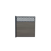 Piranha In-Ground Composite Fence Kit with Diagonal Trellis 1800mm Antique Grey