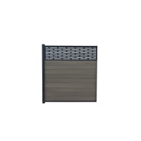 Piranha In-Ground Composite Fence Kit with Horizontal Trellis 1800mm Antique Grey