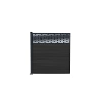 Piranha Bolt Down Composite Fence Kit with Horizontal Trellis 1800mm Black Carbon