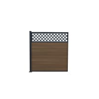 Piranha Bolt Down Composite Fence Kit with Diagonal Trellis 1800mm Brown Cedar