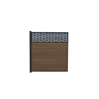 Piranha In-Ground Composite Fence Kit with Horizontal Trellis 1800mm Brown Cedar