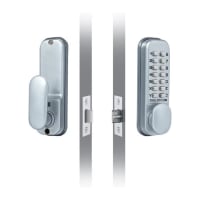 Codelocks Mortice Latch With Dual Function Backplate Silver Grey