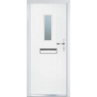 Crystal Cottage Composite Door 920 x 2055mm Long Glass RL Obscure Glazed White
