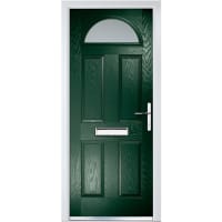 Crystal Four Square Composite Door 920 x 2055mm Left Hand  Obscure Glazed Sunburst Green