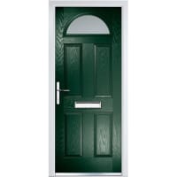 Crystal Four Square Composite Door 920 x 2055mm Right Hand  Obscure Glazed Sunburst Green