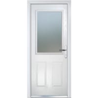 Crystal Two Square Glass Composite Door 920 x 2055mm Left Hand Obscure Glazed White