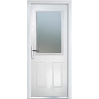 Crystal Two Square Glass Composite Door Right Hand 920 x 2055mm Obscure Glazed White