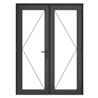 PVC-U French Door Left Hand Master 1690 x 2090 mm Grey/White