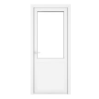 PVC-U Single White Door 1 Panel Clear Glazed Right Hand 840 x 2090mm