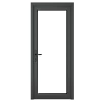 PVC-U Single Door Clear Glazed Right Hand 920 x 2090 mm Grey/White