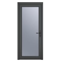 PVC-U Single Door Obscure Glazed Left Hand 840 x 2090 mm Grey/White