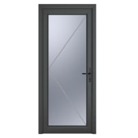 PVC-U Single Door Obscure Glazed Left Hand 890 x 2090 mm Grey/White