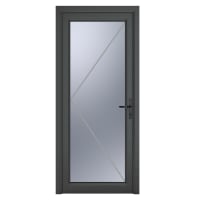 PVC-U Single Door Obscure Glazed Left Hand 920 x 2090 mm Grey/White