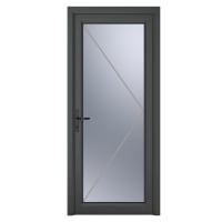 PVC-U Single Door Obscure Glazed Right Hand 920 x 2090 mm Grey/White