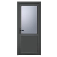 PVC-U Single Door 1 Panel Obscure Glazed Right Hand 920 x 2090 mm Grey/White