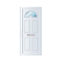 PVC-U Single Door Georgian 1 Glazed Right Hand 920 x 2090 mm White