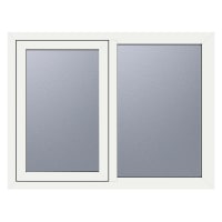 Crystal Triple Glazed Window White LH 905 x 965mm Obscure