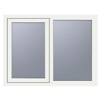 Crystal Triple Glazed Window White LH 1190 x 1190mm Obscure