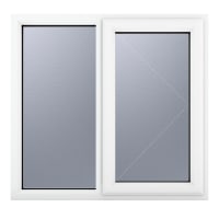 Crystal Triple Glazed Window White RH 965 x 1190mm Obscure