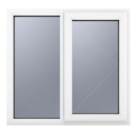 Crystal Triple Glazed Window White RH 1190 x 1190mm Obscure