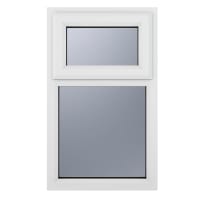 Crystal Triple Glazed Window White Top Hung 965 x 1190mm Obscure