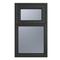 Crystal Triple Glazed Window Grey/White Top Hung 1190 x 1115 mm Obscure