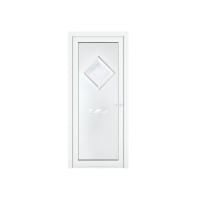 Crystal uPVC Front Door Small Diamond Glass Hamburg White Left Hand Obscure Glass 920x2090mm