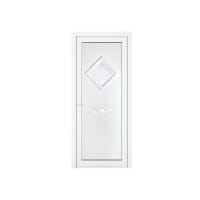 Crystal uPVC Front Door Small Diamond Glass Hamburg White Right Hand Obscure Glass 920x2090mm