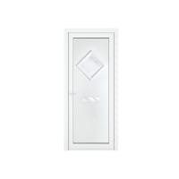 Crystal uPVC Front Door Small Diamond Glass Hamburg White Right Hand Obscure Glass 920x2090mm